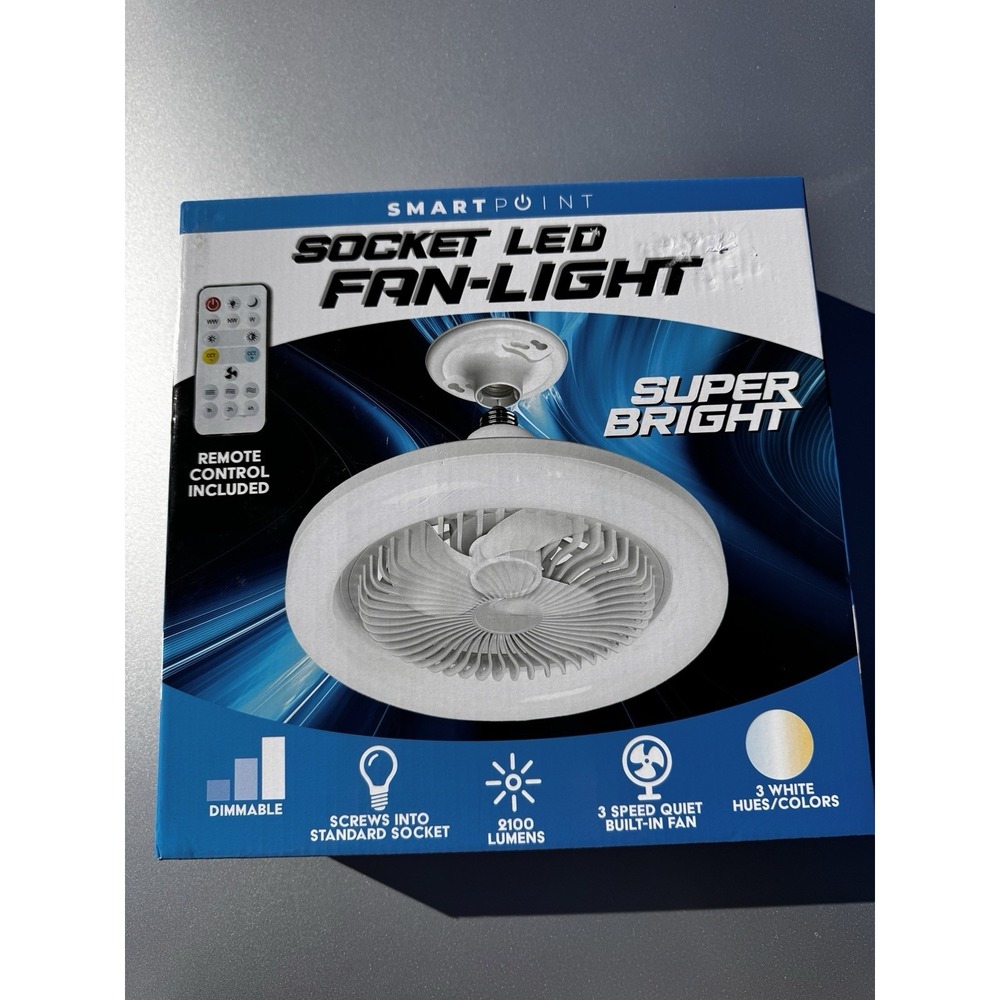 Smart Point Ceiling Fan Socket And LED Light